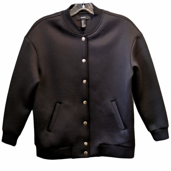 FOREVER 21 men’s black bomber jacket small - Picture 1 of 9